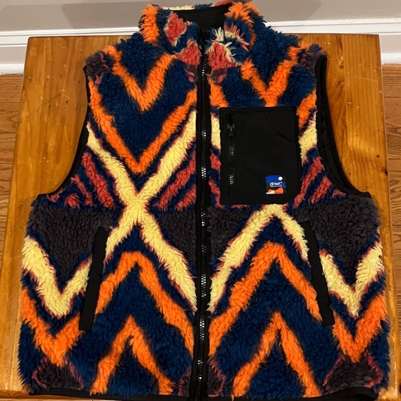 Zara Other - Zara DNWR Patterned Fleece Aztec Teddy Vest Colorful Chevron Large
